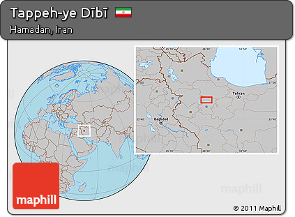 Gray Location Map of Tappeh-ye Dībī
