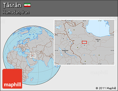 Gray Location Map of Ţāsrān