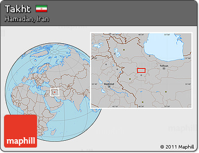 Gray Location Map of Takht