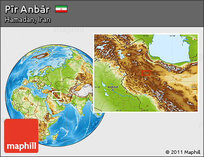 Physical Location Map of Pīr Anbār