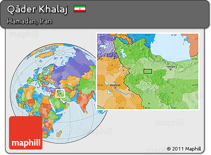 Political Location Map of Qāder Khalaj