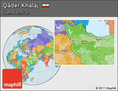 Political Location Map of Qāder Khalaj