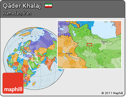 Political Location Map of Qāder Khalaj