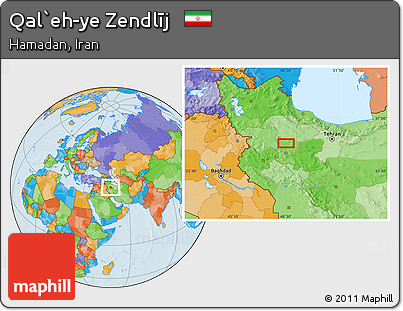 Political Location Map of Qal`eh-ye Zendlīj