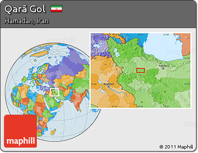Political Location Map of Qarā Gol