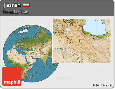 Satellite Location Map of Ţāsrān