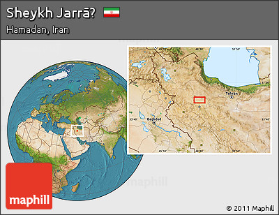 Satellite Location Map of Sheykh Jarrāḩ