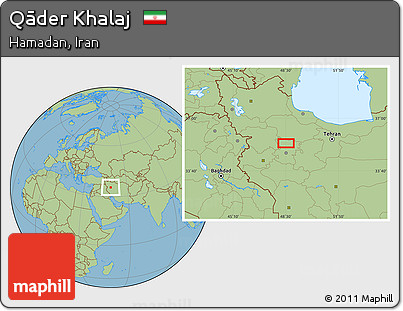 Savanna Style Location Map of Qāder Khalaj