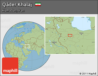 Savanna Style Location Map of Qāder Khalaj