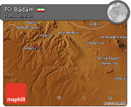 Physical Map of Pīr Bādām