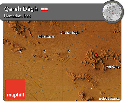 Physical Map of Qareh Dāgh