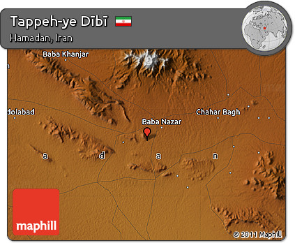 Physical Map of Tappeh-ye Dībī