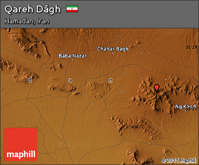 Physical Map of Qareh Dāgh