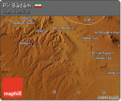 Physical Map of Pīr Bādām