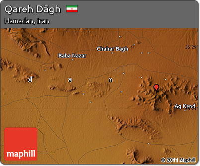 Physical Map of Qareh Dāgh