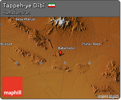 Physical Map of Tappeh-ye Dībī
