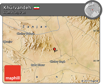 Satellite Map of Khūrvandeh
