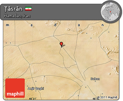 Satellite Map of Ţāsrān