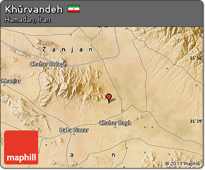 Satellite Map of Khūrvandeh