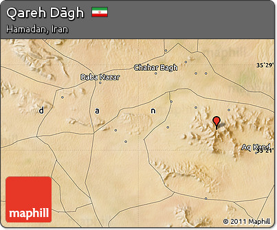 Satellite Map of Qareh Dāgh