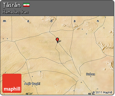 Satellite Map of Ţāsrān