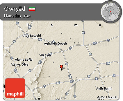 Shaded Relief Map of Owryād