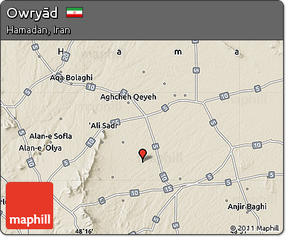 Shaded Relief Map of Owryād