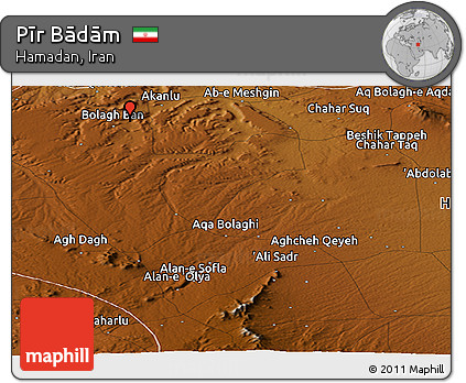 Physical Panoramic Map of Pīr Bādām