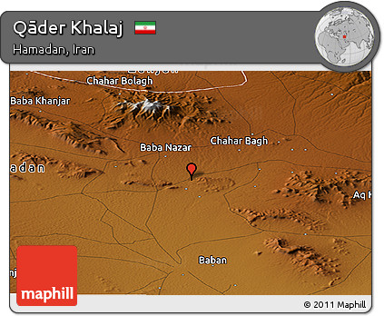 Physical Panoramic Map of Qāder Khalaj