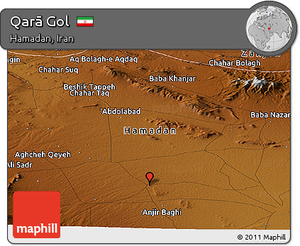 Physical Panoramic Map of Qarā Gol