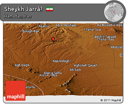 Physical Panoramic Map of Sheykh Jarrāḩ