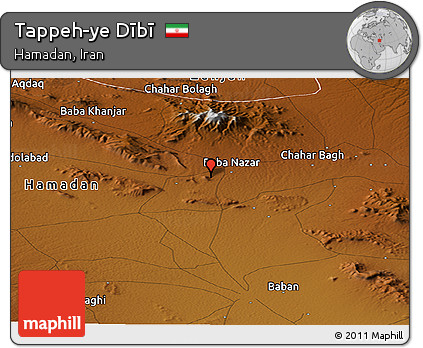 Physical Panoramic Map of Tappeh-ye Dībī
