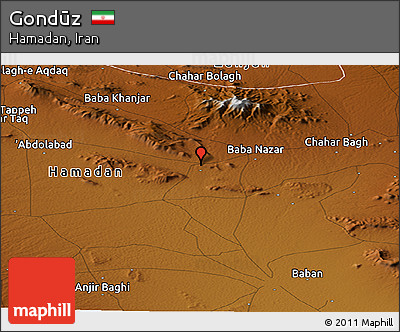 Physical Panoramic Map of Gondūz