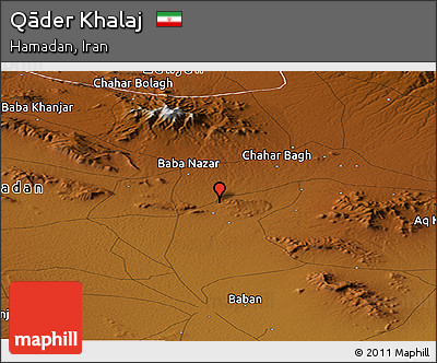 Physical Panoramic Map of Qāder Khalaj