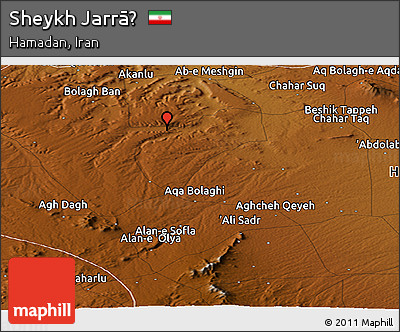 Physical Panoramic Map of Sheykh Jarrāḩ