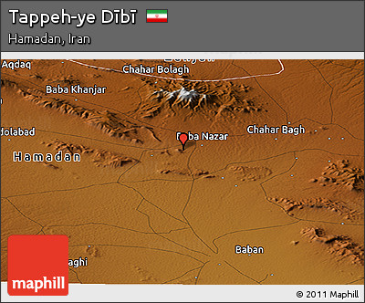 Physical Panoramic Map of Tappeh-ye Dībī