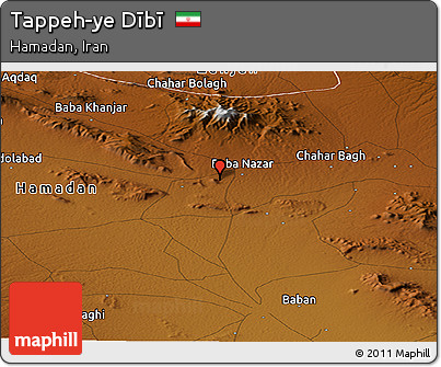 Physical Panoramic Map of Tappeh-ye Dībī