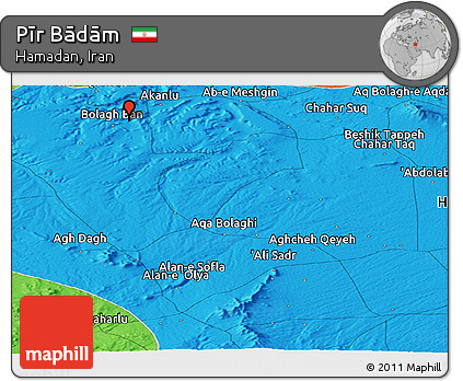 Political Panoramic Map of Pīr Bādām