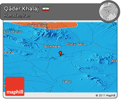 Political Panoramic Map of Qāder Khalaj