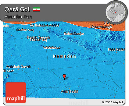 Political Panoramic Map of Qarā Gol