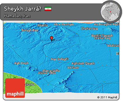 Political Panoramic Map of Sheykh Jarrāḩ
