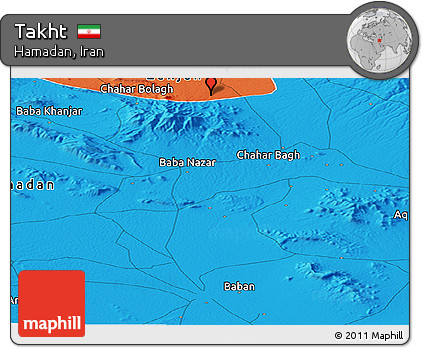 Political Panoramic Map of Takht