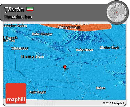 Political Panoramic Map of Ţāsrān