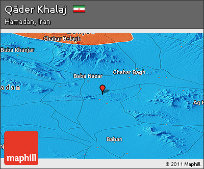 Political Panoramic Map of Qāder Khalaj