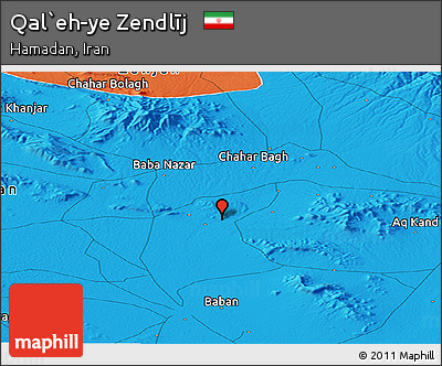 Political Panoramic Map of Qal`eh-ye Zendlīj