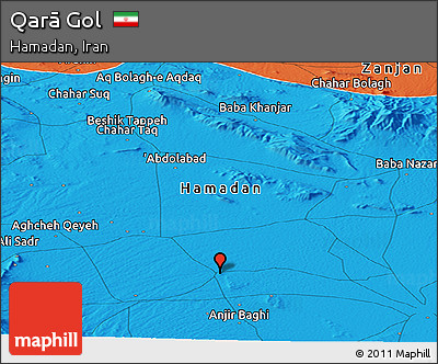 Political Panoramic Map of Qarā Gol