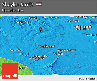 Political Panoramic Map of Sheykh Jarrāḩ
