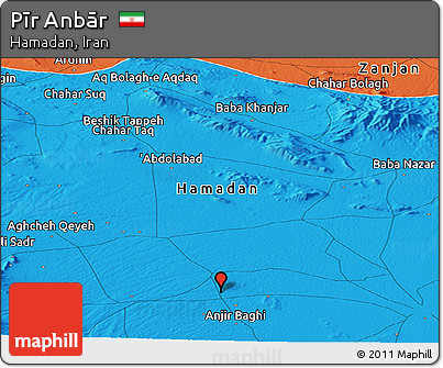 Political Panoramic Map of Pīr Anbār