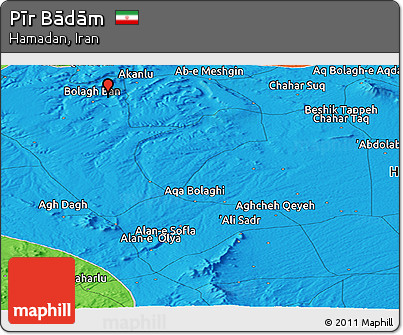 Political Panoramic Map of Pīr Bādām