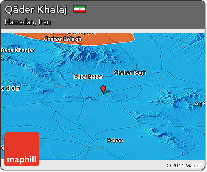 Political Panoramic Map of Qāder Khalaj